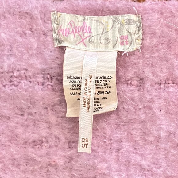 FREE PEOPLE Oversized Brushed BLANKET SCARF Pink Purple - Picture 5 of 6
